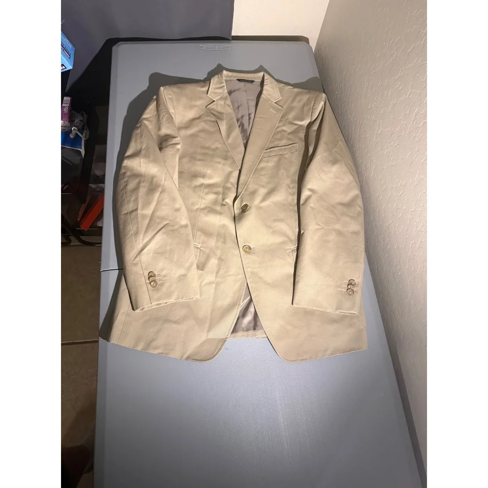 Banana Republic Modern Fit Beige Cotton Blazer Tessuti di Sondrio 42R